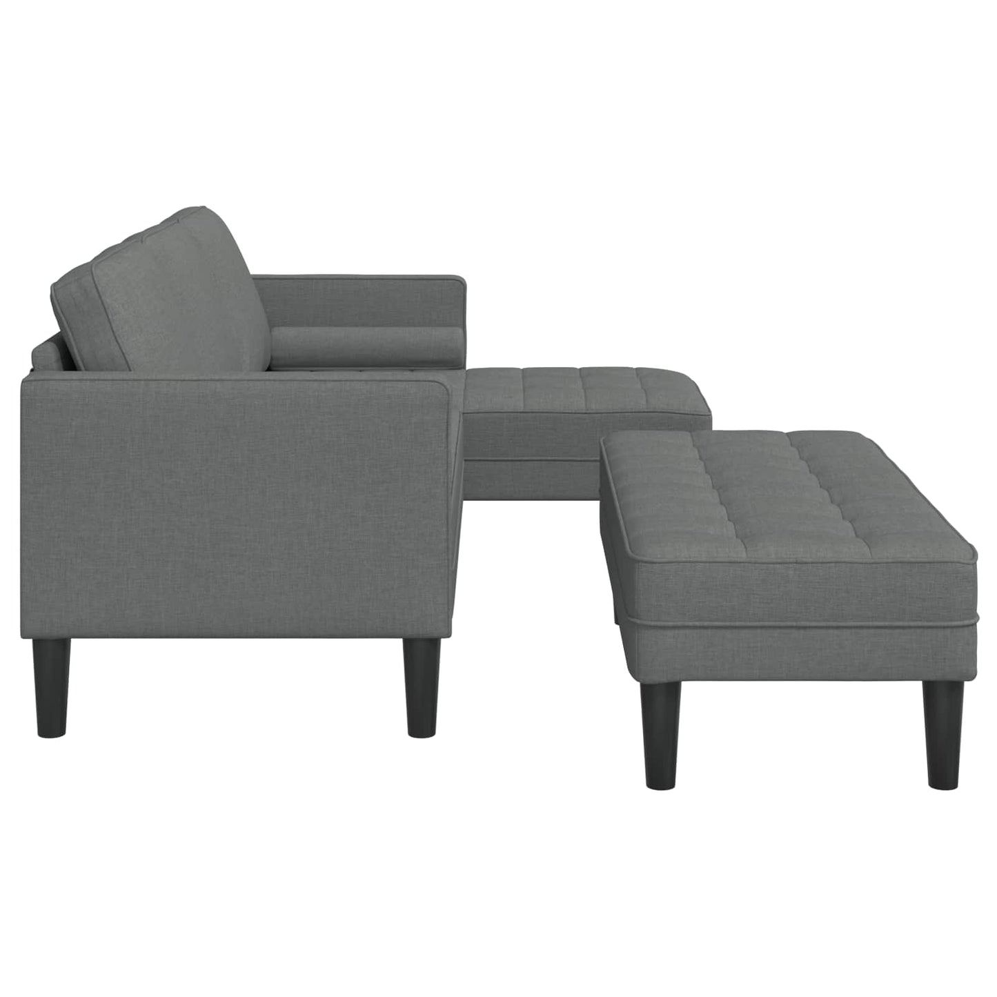 Set di divani con cuscino 2 pcs Grigio scuro Poliestere | homemem39