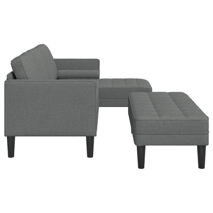 Set di divani con cuscino 2 pcs Grigio scuro Poliestere | homemem39