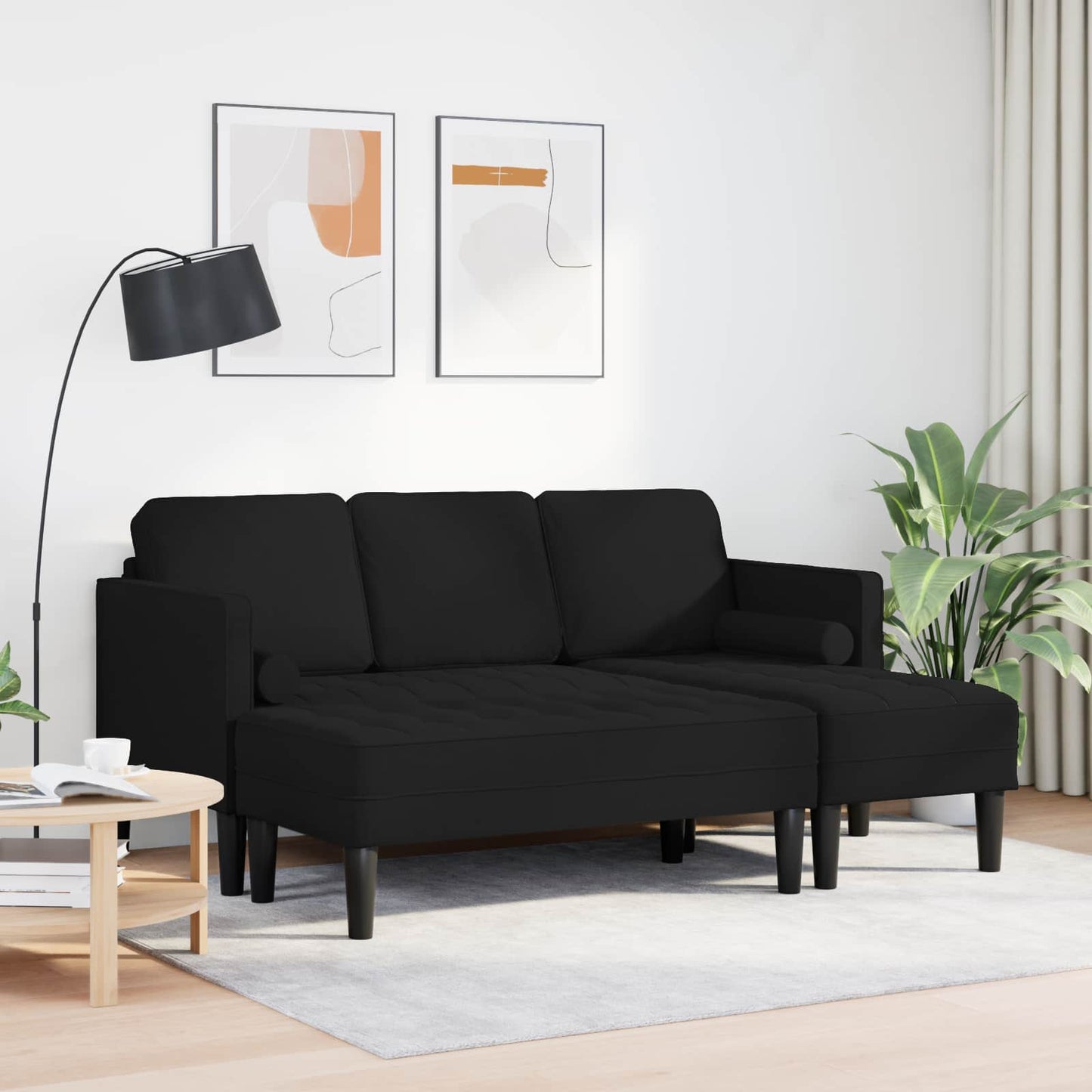 Set di divani con cuscino 2 pcs Nero Poliestere | homemem39