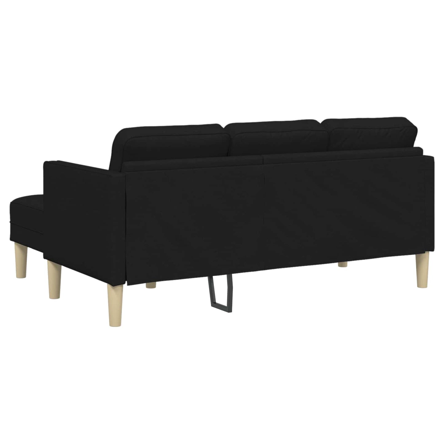 Set di divani con cuscino 2 pcs Nero Poliestere