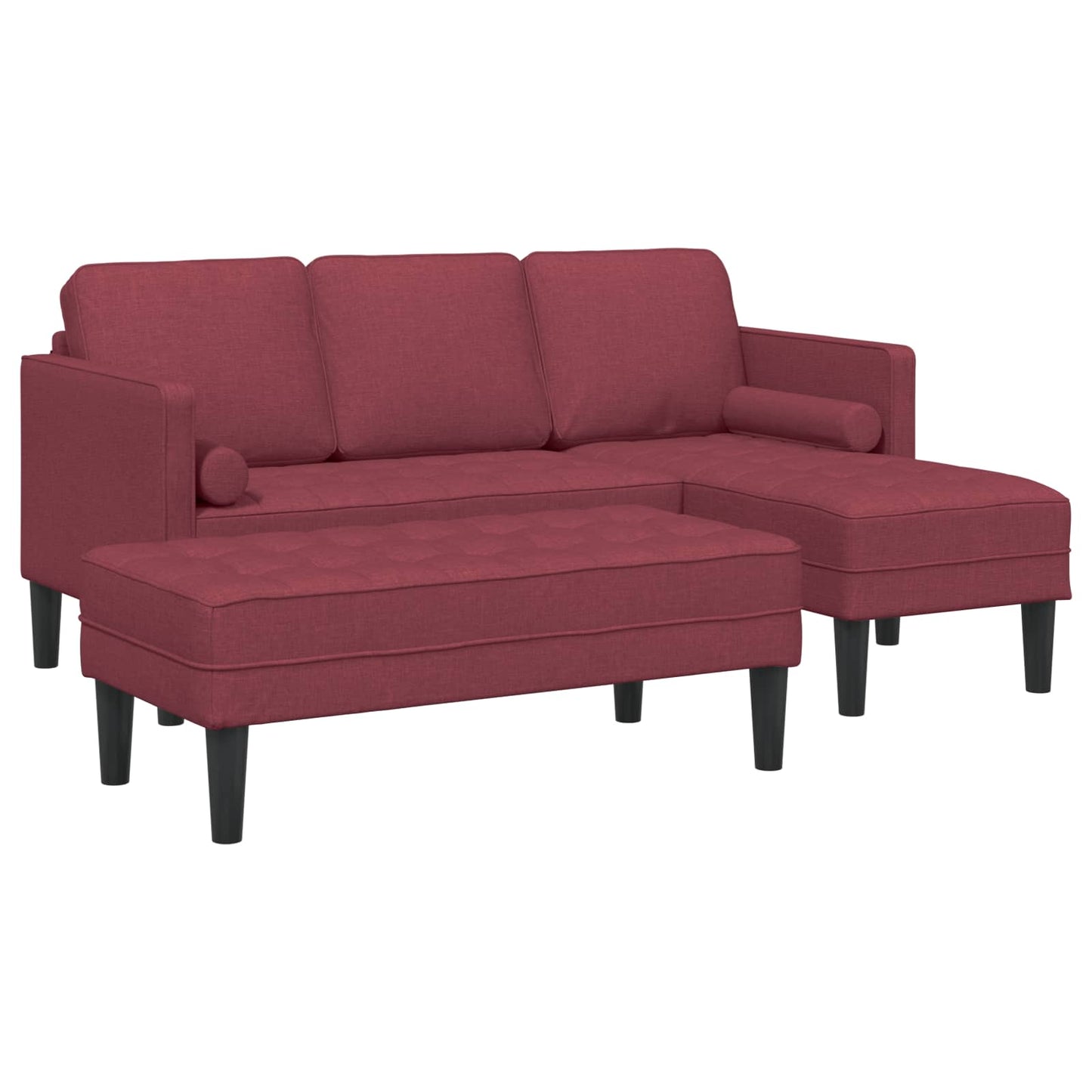 Set di divani con cuscino 2 pcs Rosso Vino Poliestere | homemem39