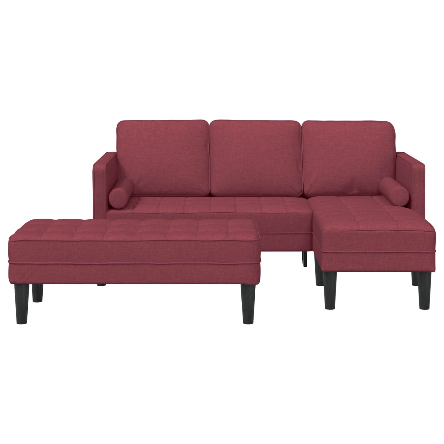 Set di divani con cuscino 2 pcs Rosso Vino Poliestere | homemem39