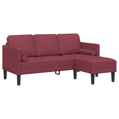Set di divani con cuscino 2 pcs Rosso Vino Poliestere | homemem39