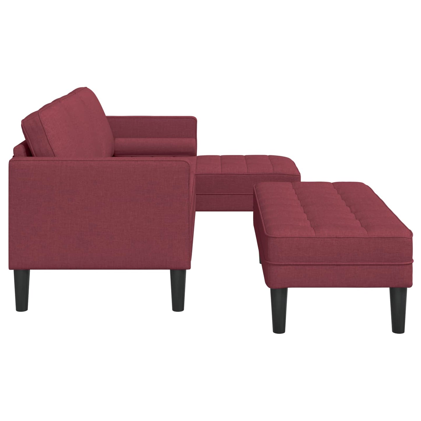 Set di divani con cuscino 2 pcs Rosso Vino Poliestere | homemem39
