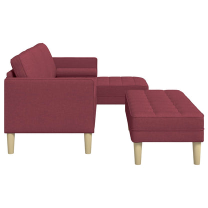 Set di divani con cuscino 2 pcs Rosso Vino Poliestere | homemem39