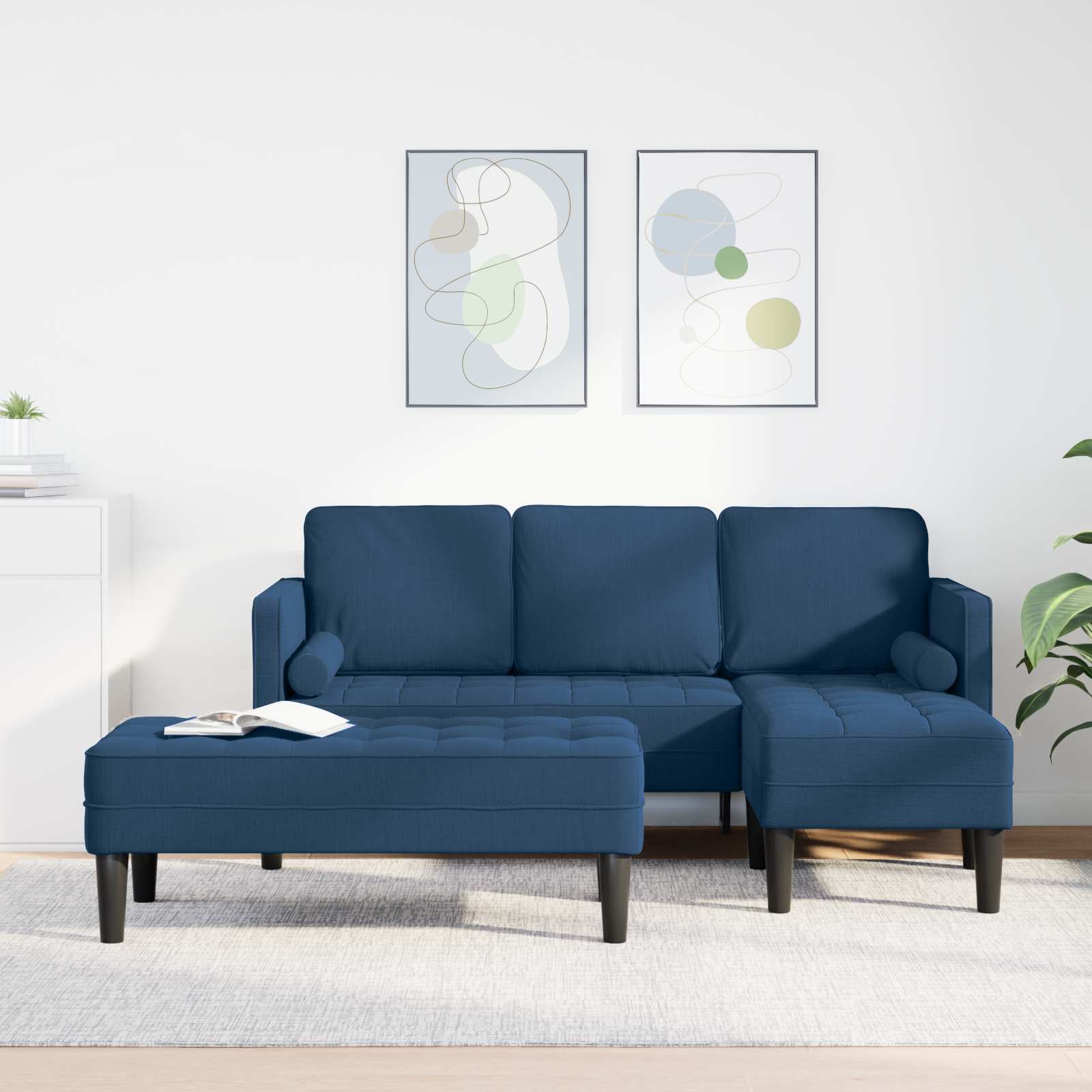 Set di divani con cuscino 2 pcs Blu Poliestere | homemem39