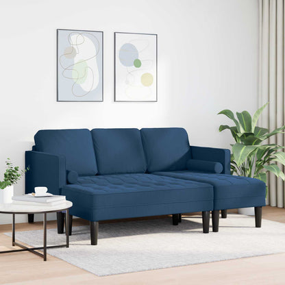 Set di divani con cuscino 2 pcs Blu Poliestere