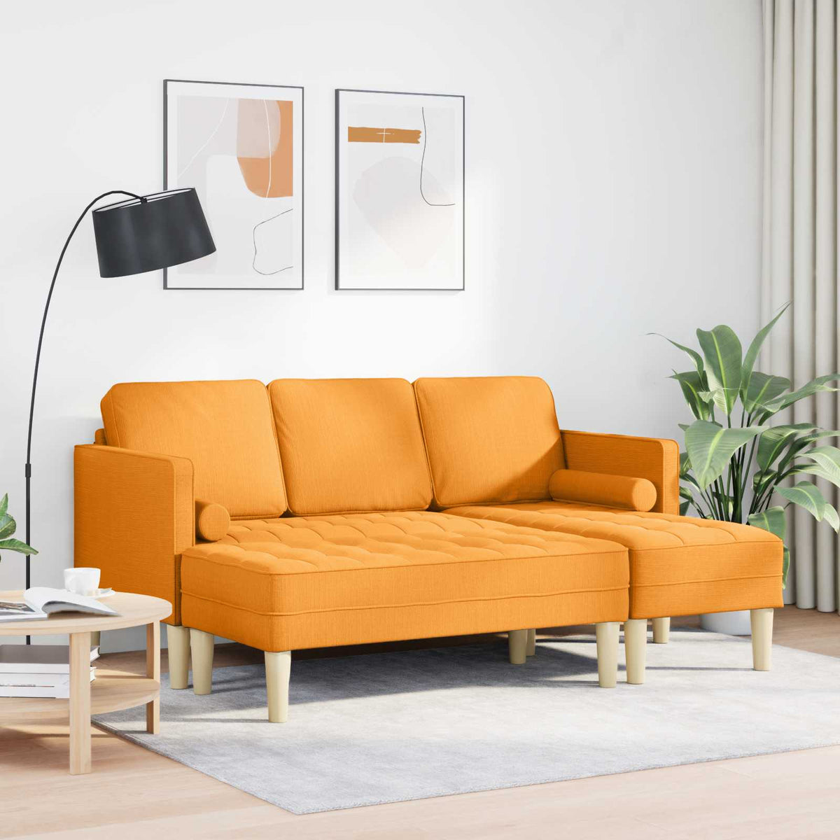 Set di divani 2 pz Giallo Scuro Poliestere | homemem39