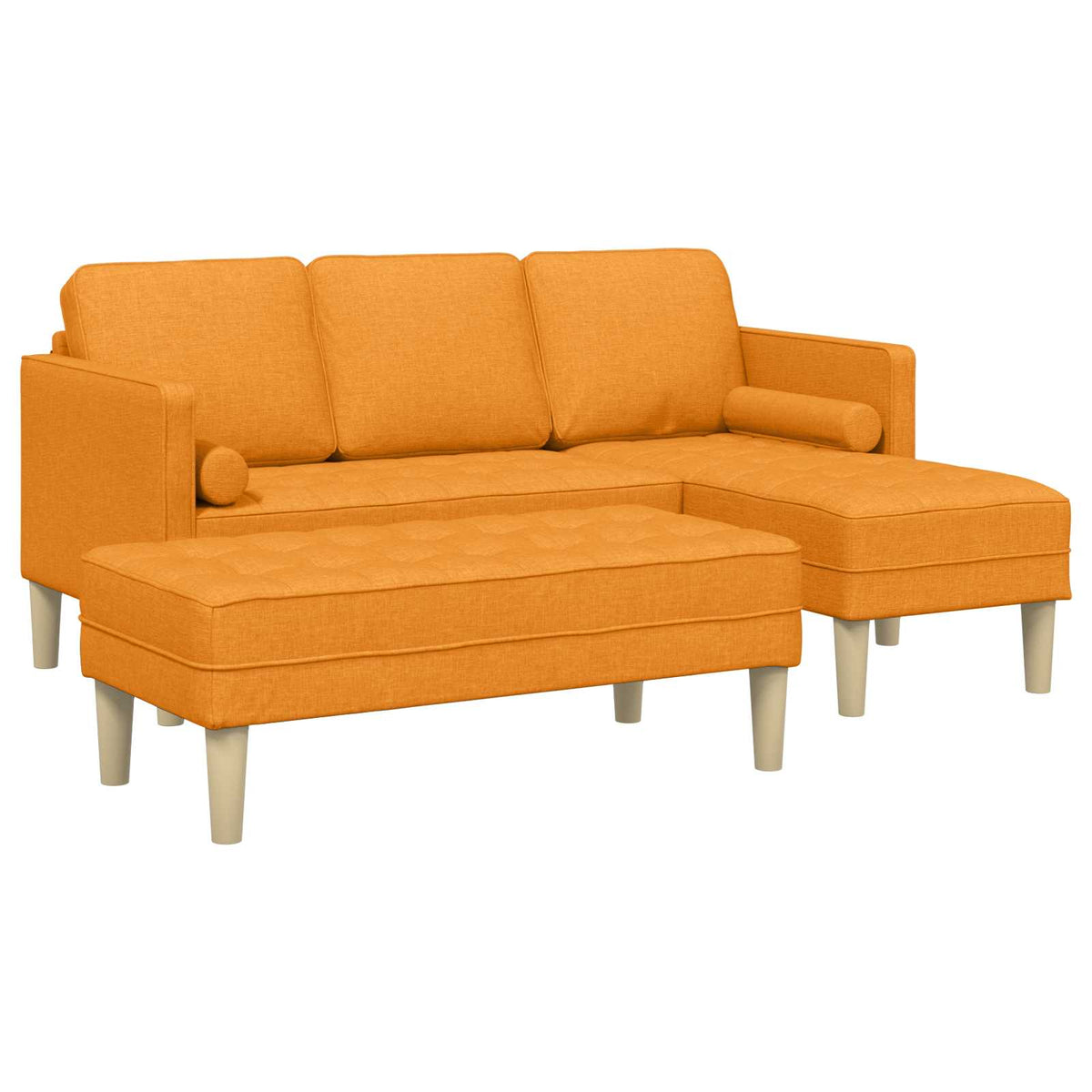 Set di divani 2 pz Giallo Scuro Poliestere | homemem39