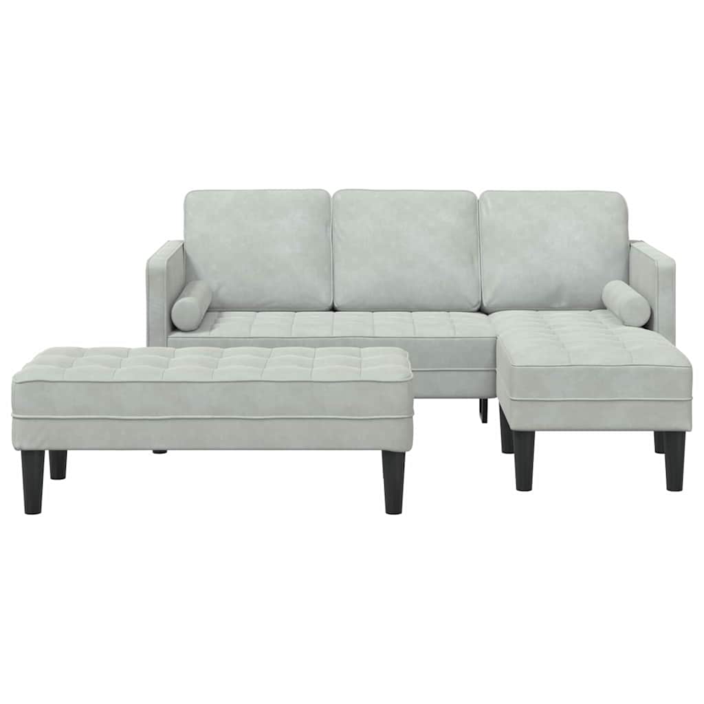 Set di divani 2 pcs Grigio chiaro 173 x 131 x 67 cm Velluto - homemem39