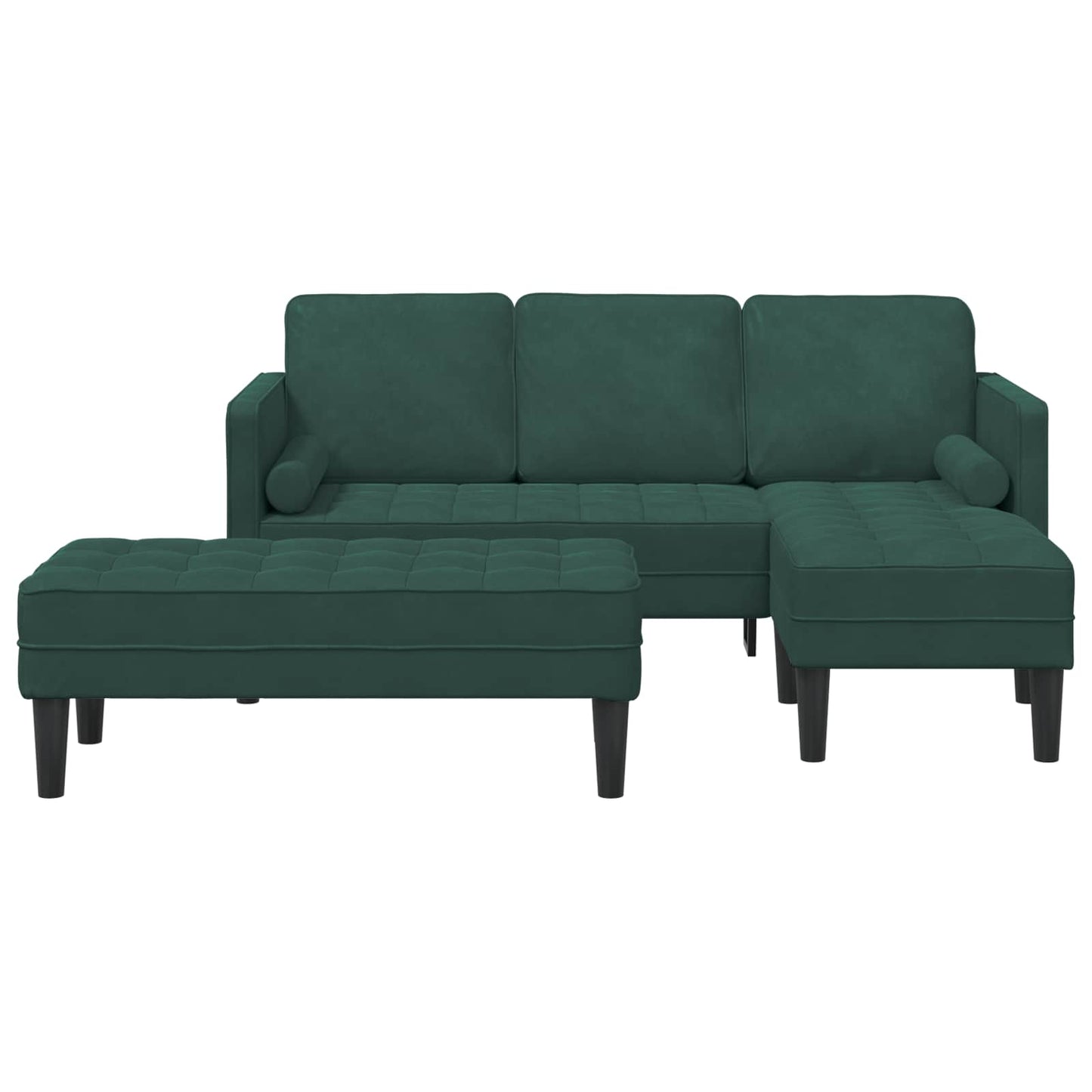 Set di divani con cuscino 2 pcs Verde Scuro Poliestere | homemem39