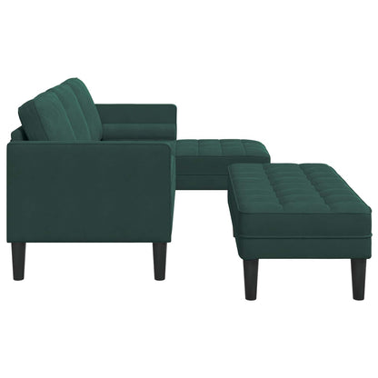 Set di divani con cuscino 2 pcs Verde Scuro Poliestere | homemem39