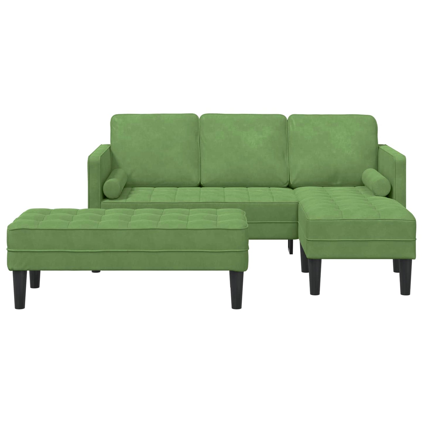 Set di divani con cuscino 2 pcs Verde chiaro Poliestere | homemem39