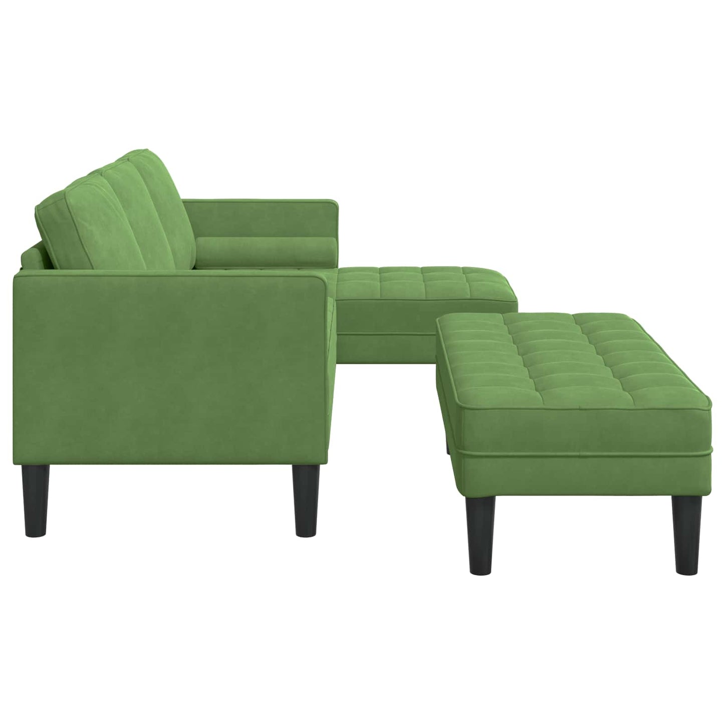 Set di divani con cuscino 2 pcs Verde chiaro Poliestere