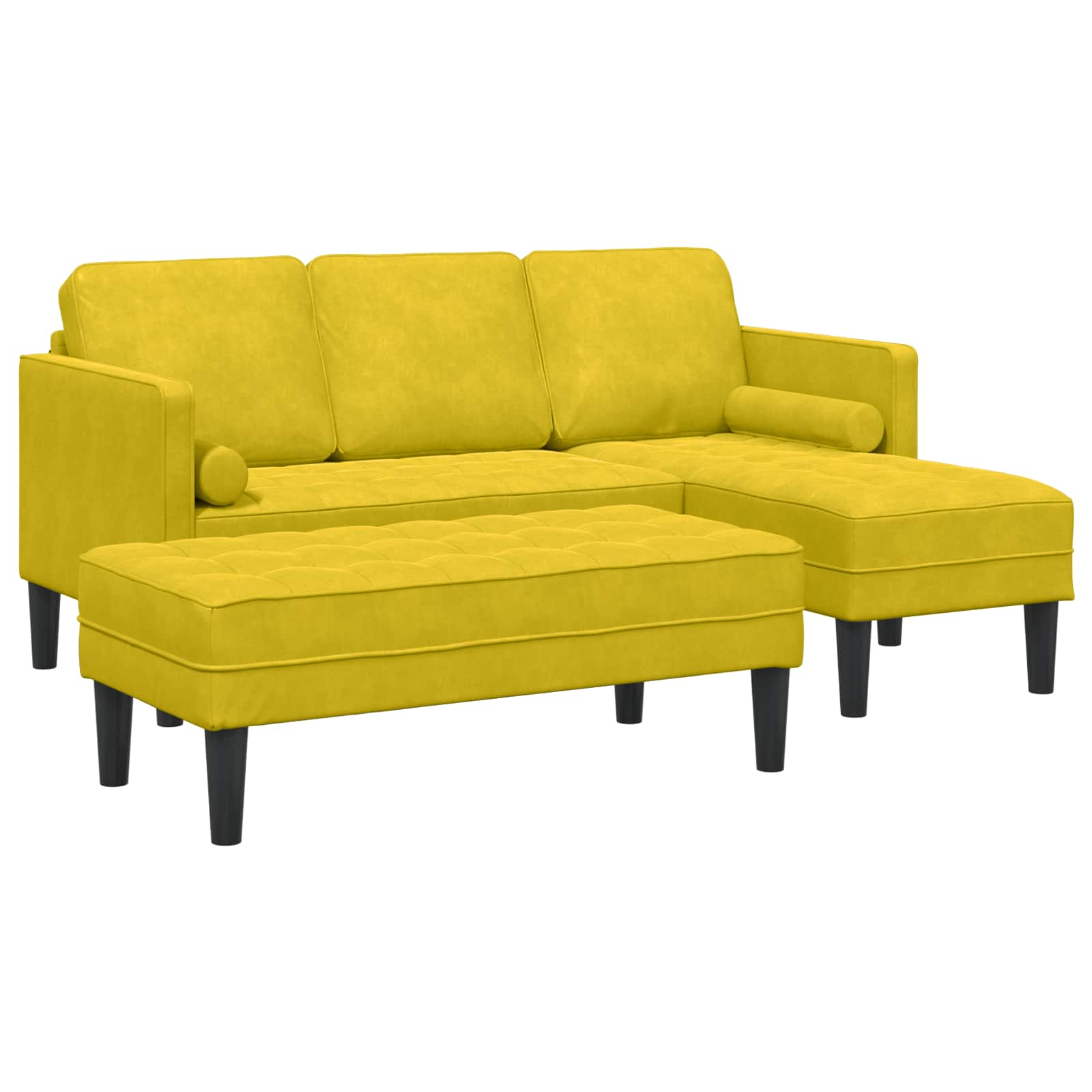 Set di divani con cuscino 2 pcs Giallo Poliestere | homemem39