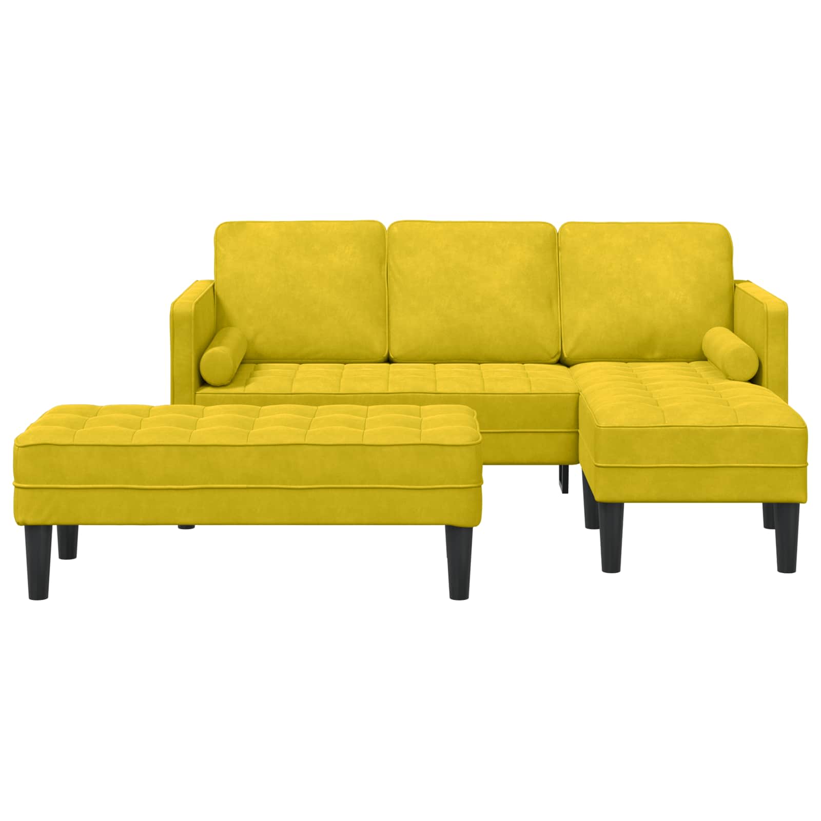 Set di divani con cuscino 2 pcs Giallo Poliestere | homemem39