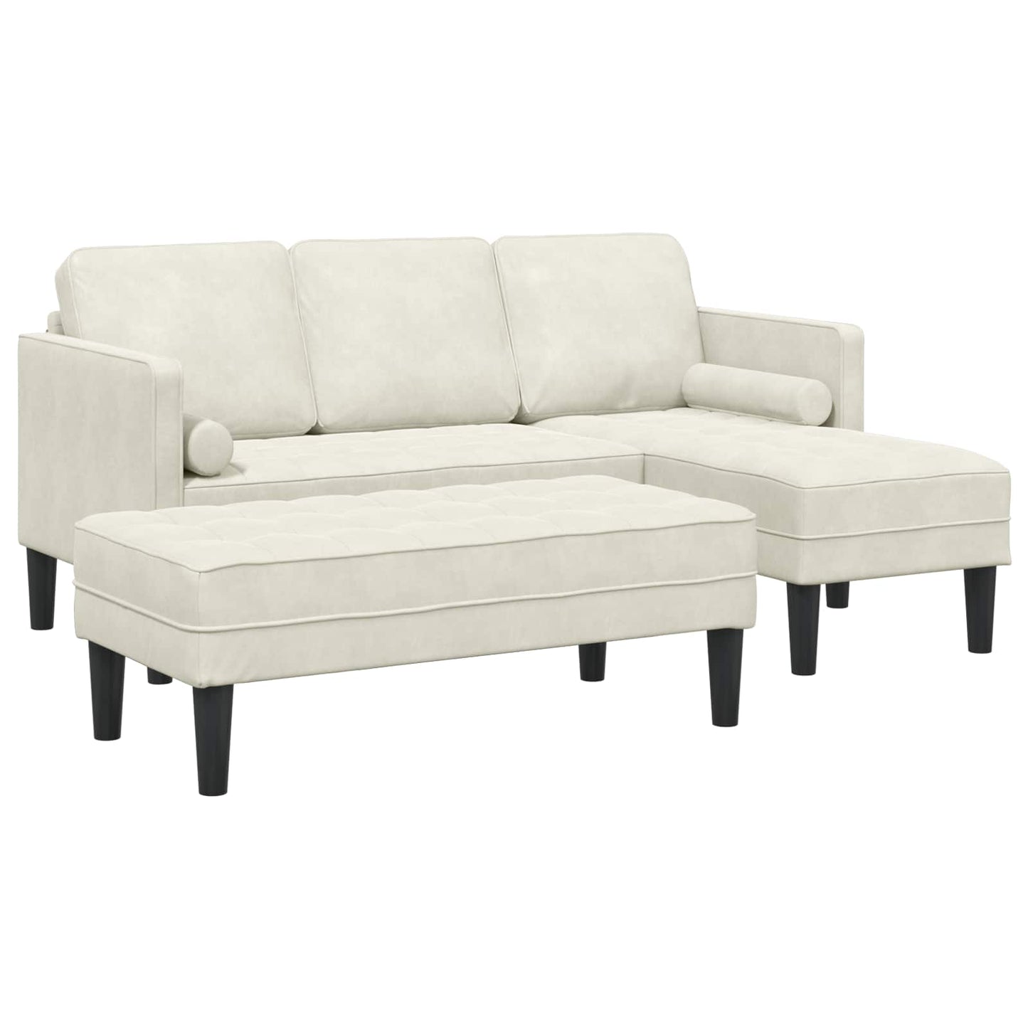 Set di divani con cuscino 2 pcs Crema Poliestere | homemem39