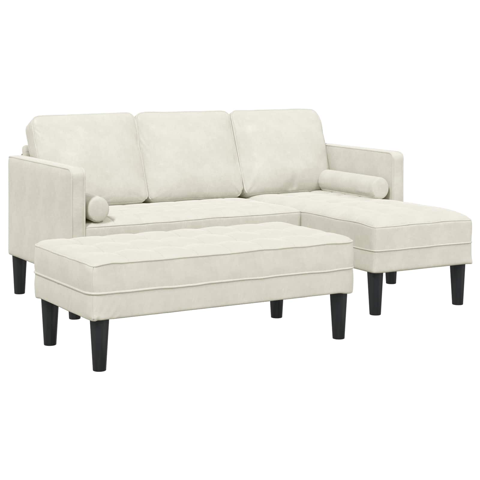 Set di divani con cuscino 2 pcs Crema Poliestere | homemem39