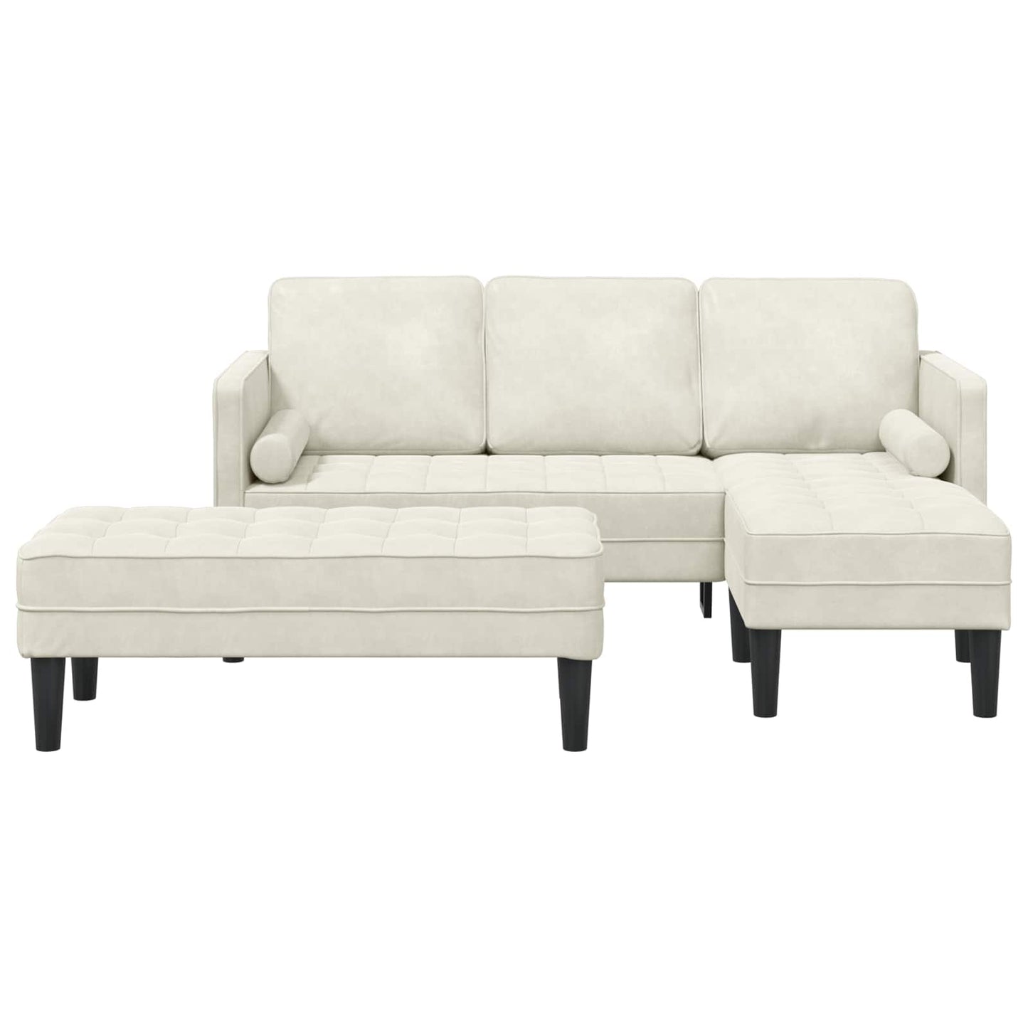 Set di divani con cuscino 2 pcs Crema Poliestere | homemem39