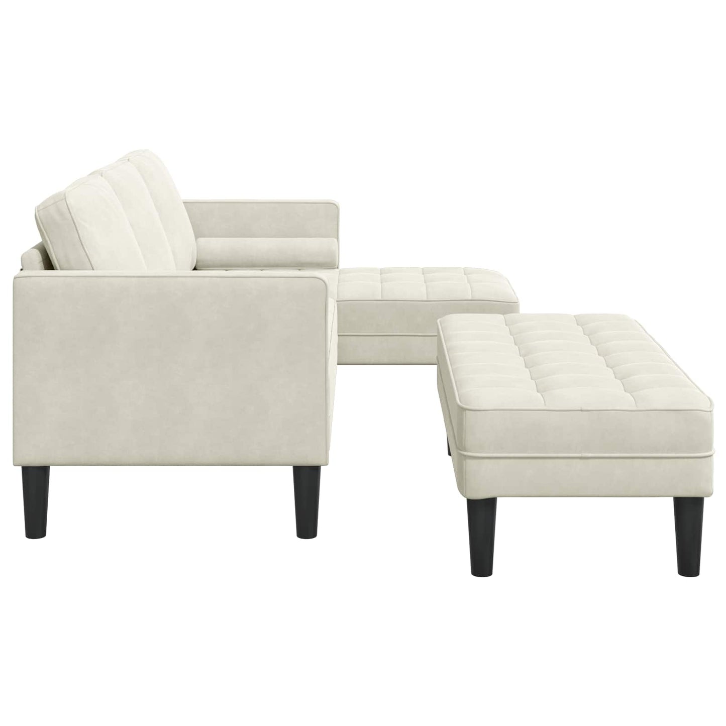 Set di divani con cuscino 2 pcs Crema Poliestere | homemem39