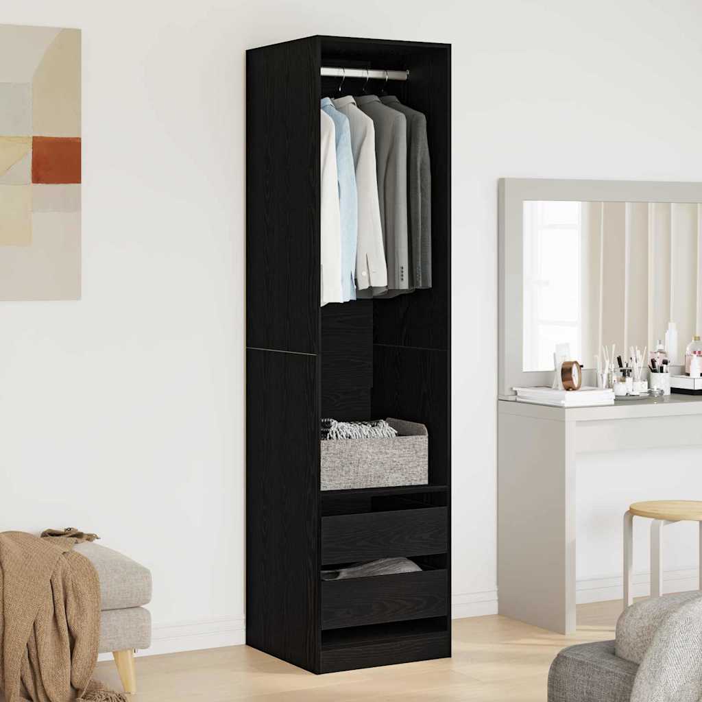 Guardaroba Rovere Nero 50 x 50 x 200 cm Legno ingegnerizzato | homemem39
