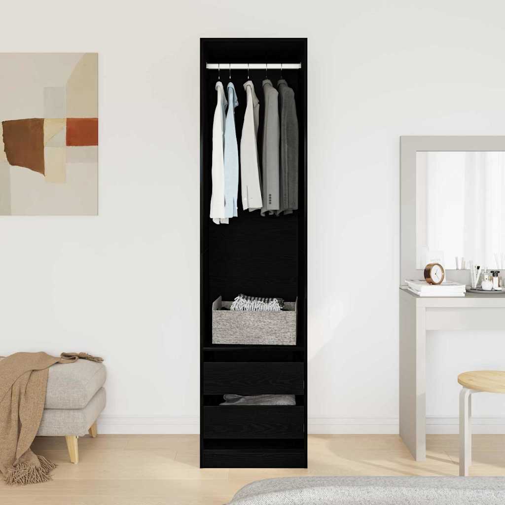Guardaroba Rovere Nero 50 x 50 x 200 cm Legno ingegnerizzato | homemem39