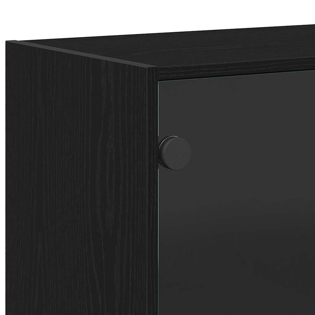 Credenza Nero 68 x 37 x 142 cm Legno multistrato - homemem39