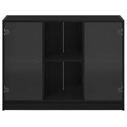 Credenza Rovere nero 102 x 37 x 75.5 cm Legno multistrato - homemem39