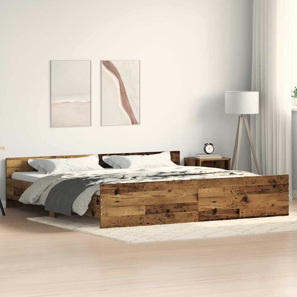 Struttura del letto Legno vecchio 203 x 203 x 50 cm