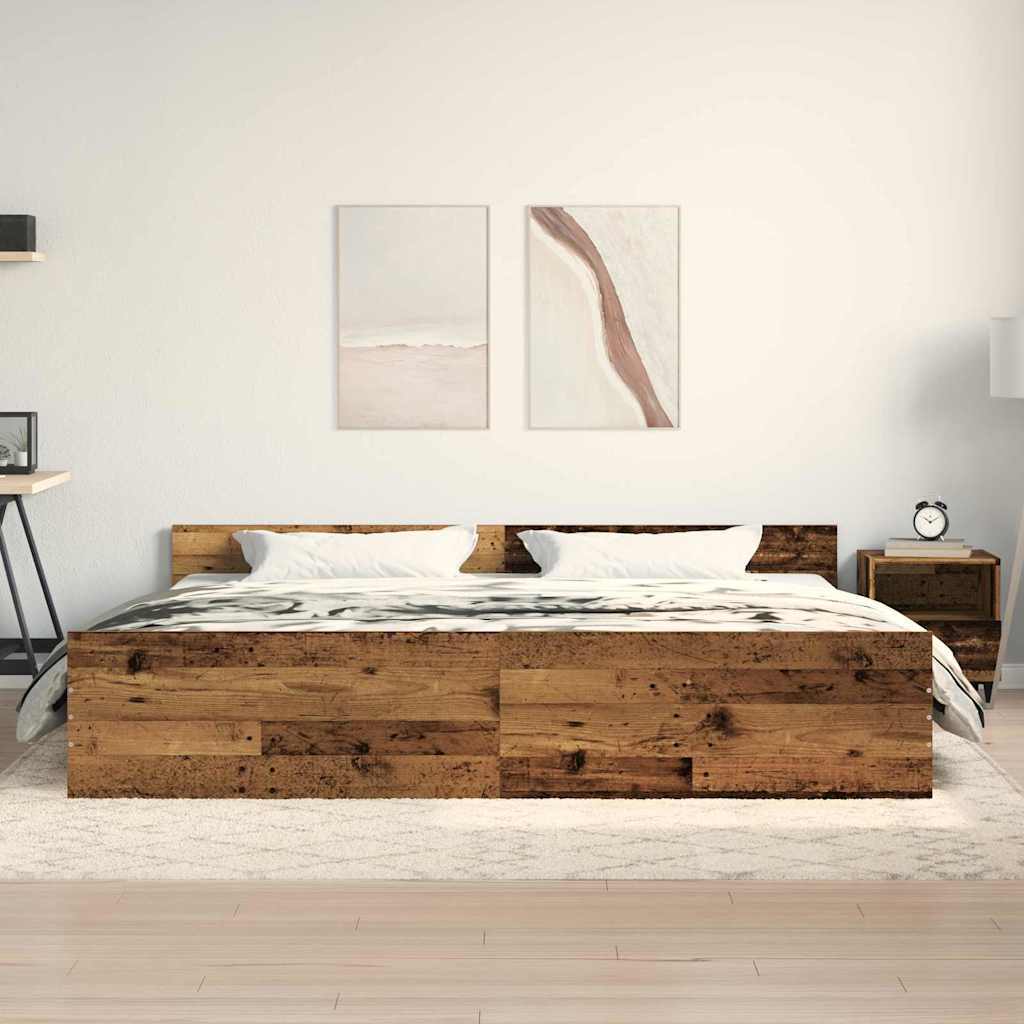 Struttura del letto Legno vecchio 203 x 203 x 50 cm