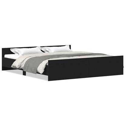 Giroletto senza Materasso Rovere Nero 200x200 cm Truciolato