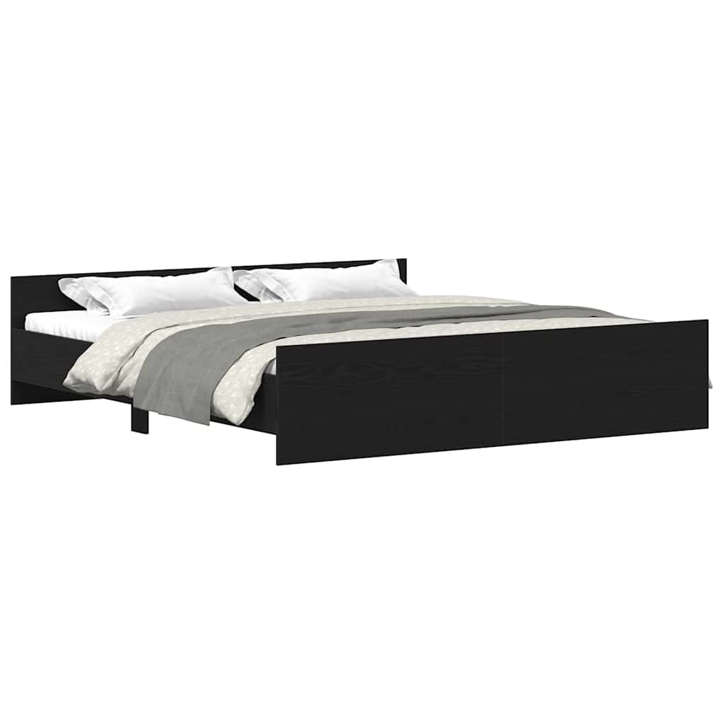 Giroletto senza Materasso Rovere Nero 200x200 cm Truciolato | homemem39