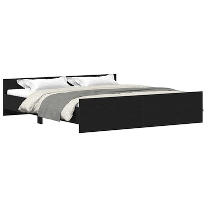 Giroletto senza Materasso Rovere Nero 200x200 cm Truciolato | homemem39