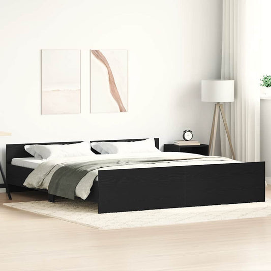 Giroletto senza Materasso Rovere Nero 200x200 cm Truciolato - homemem39