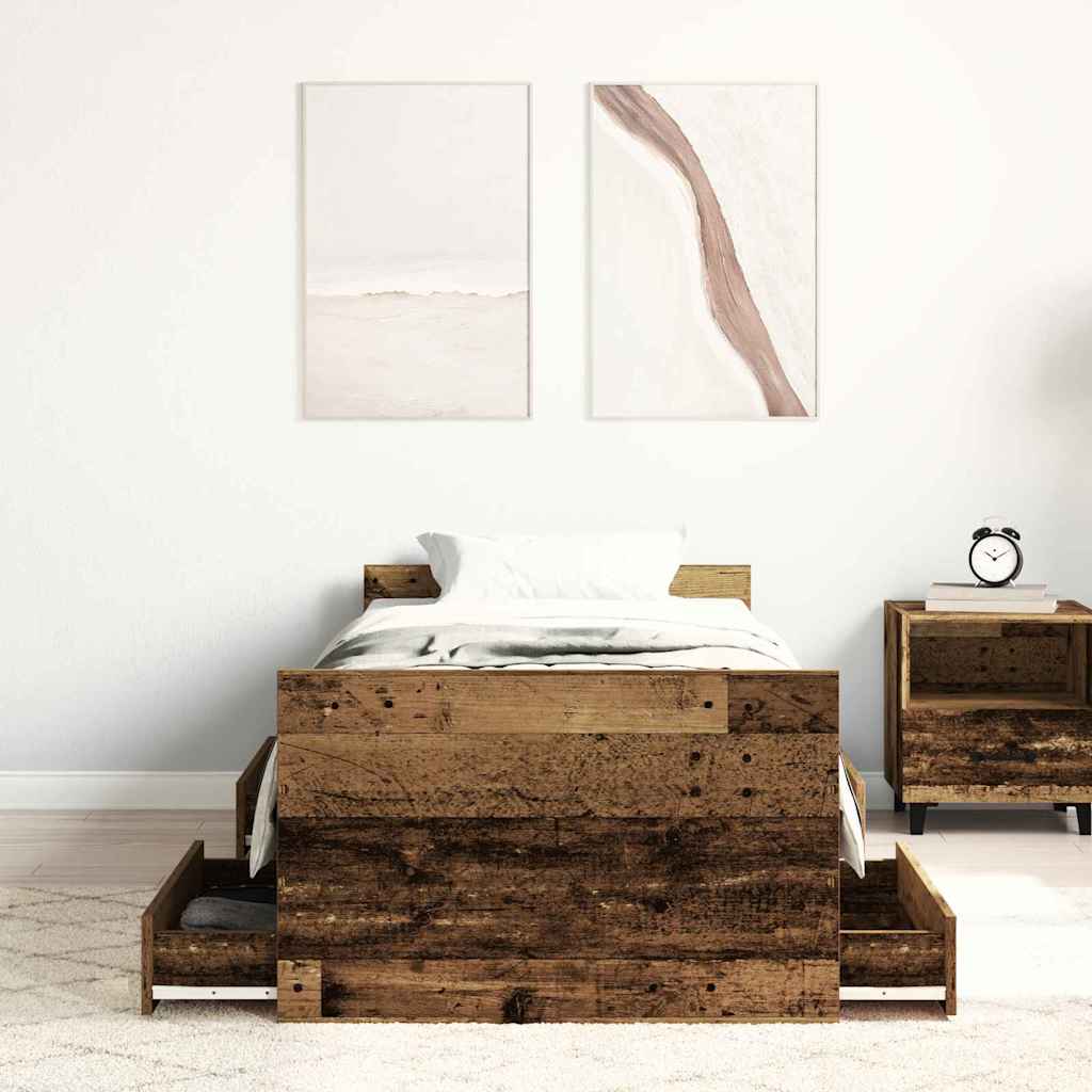 Struttura del letto con testiera Legno vecchio 193 x 78 x 50 cm | homemem39