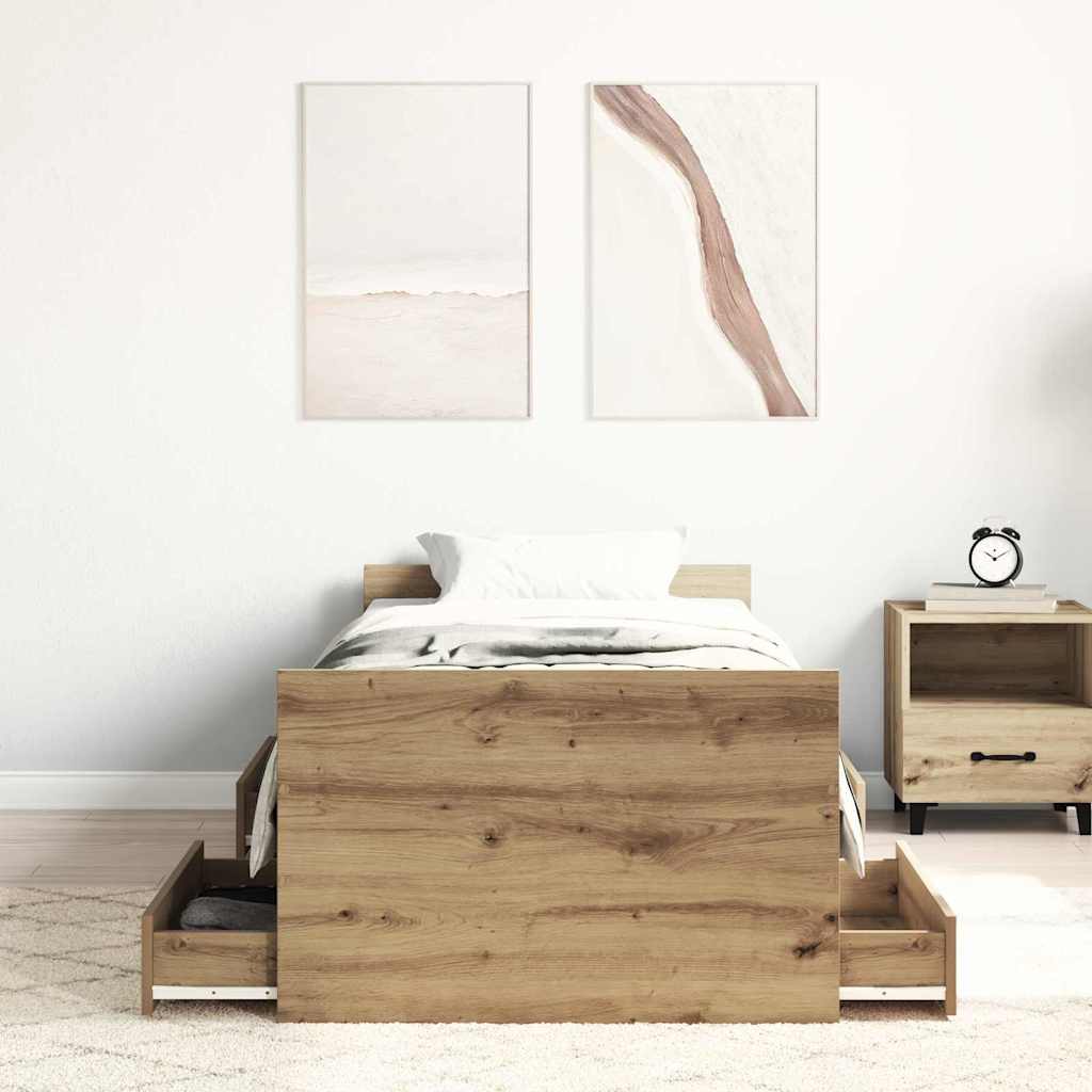 Struttura del letto Rovere artigianale 193 x 78 x 50 cm | homemem39