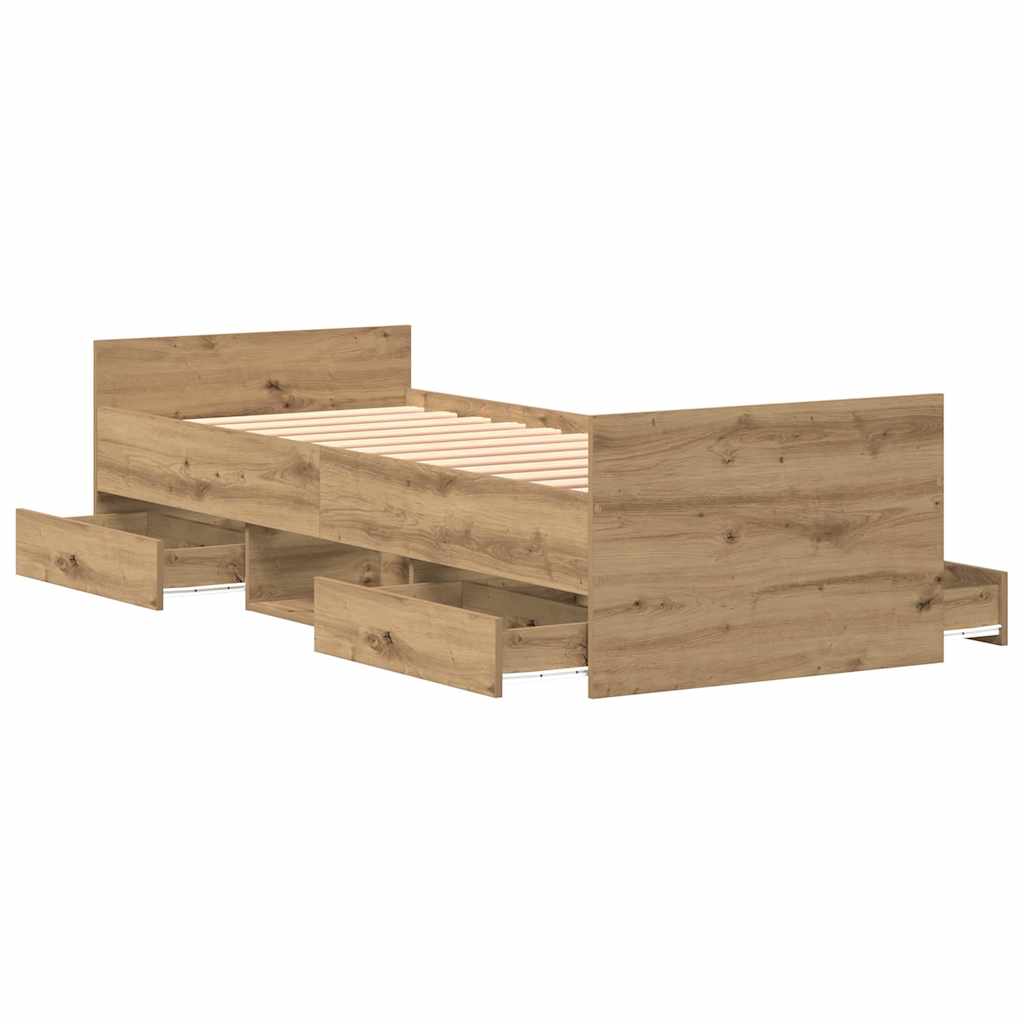 Struttura del letto Rovere artigianale 193 x 78 x 50 cm | homemem39