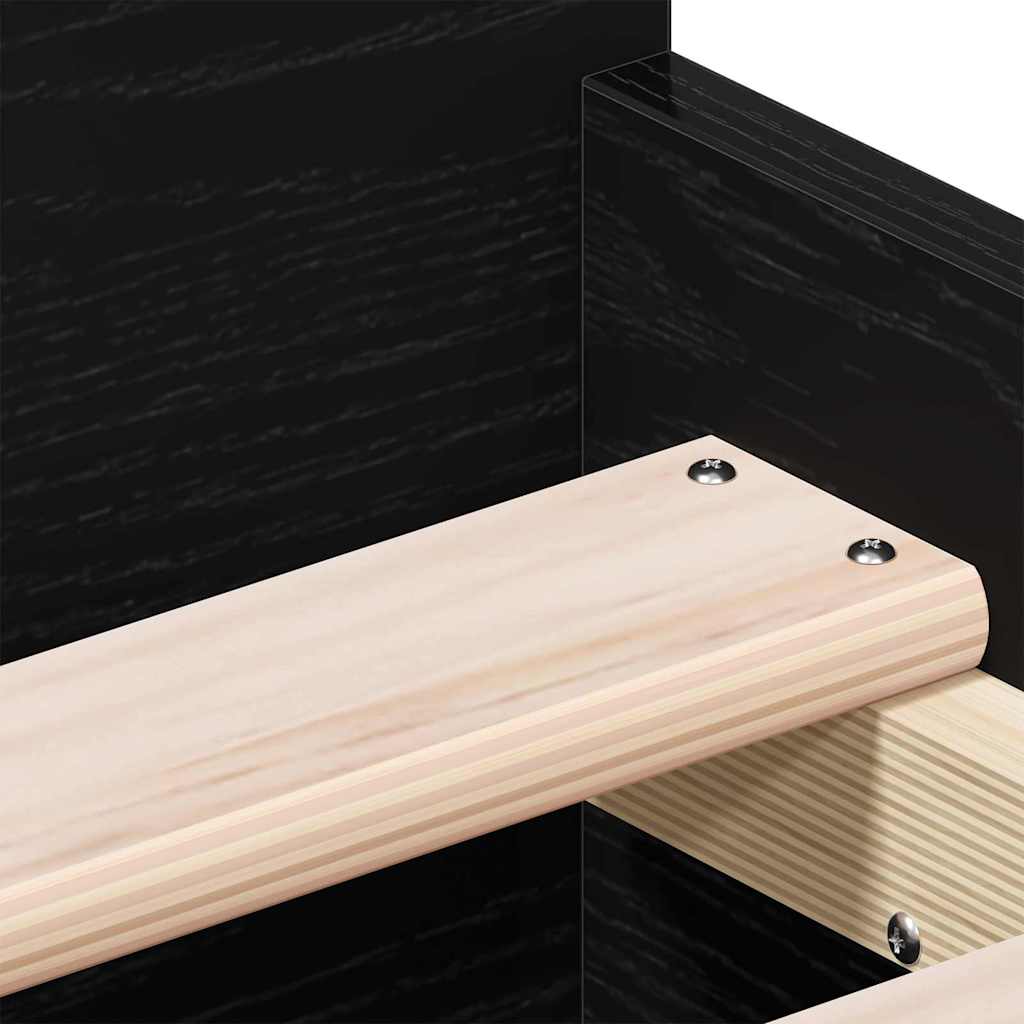Struttura del letto con testiera Rovere Nero 193 x 78 x 50 cm | homemem39