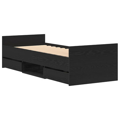 Struttura del letto con testiera Rovere Nero 193 x 78 x 50 cm | homemem39