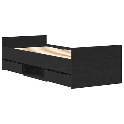 Struttura del letto con testiera Rovere Nero 193 x 78 x 50 cm | homemem39