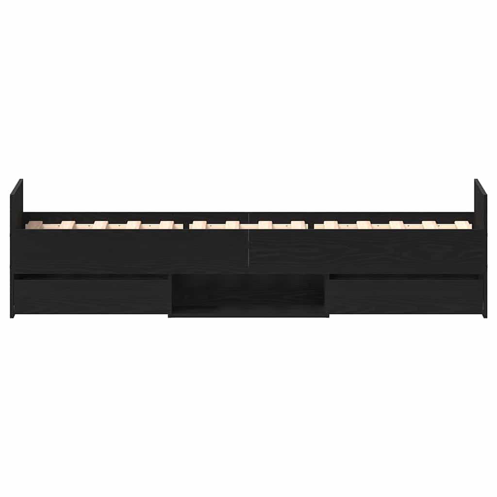 Struttura del letto con testiera Rovere Nero 193 x 78 x 50 cm | homemem39