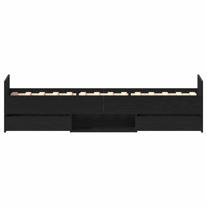 Struttura del letto con testiera Rovere Nero 193 x 78 x 50 cm | homemem39