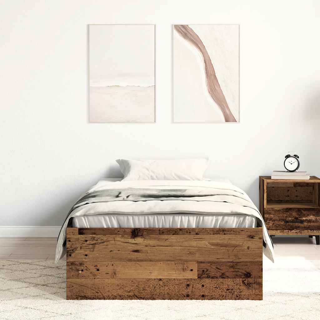 Giroletto senza Materasso Legno Antico 75x190 cm in Truciolato
