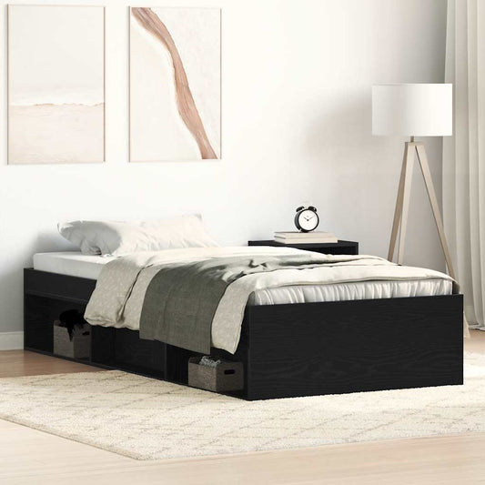 Giroletto senza Materasso Rovere Nero 75x190 cm in Truciolato | homemem39