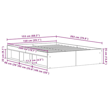 Giroletto senza Materasso Rovere Artigianale 150x200cm - homemem39