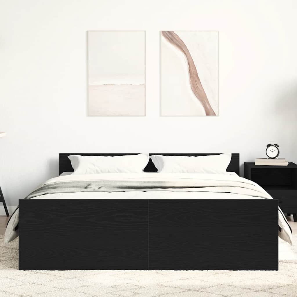 Giroletto senza Materasso Rovere Nero 140x200 cm Truciolato
