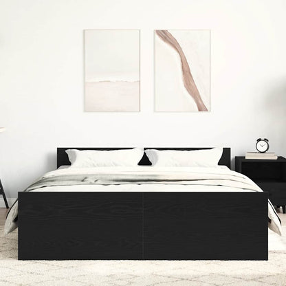 Giroletto senza Materasso Rovere Nero 140x200 cm Truciolato