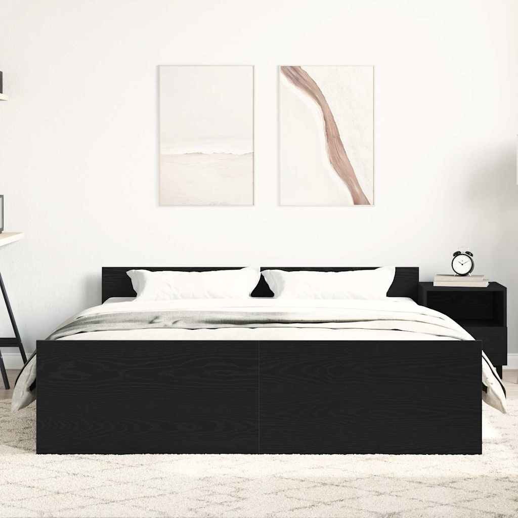 Giroletto senza Materasso Rovere Nero 150x200 cm Truciolato | homemem39