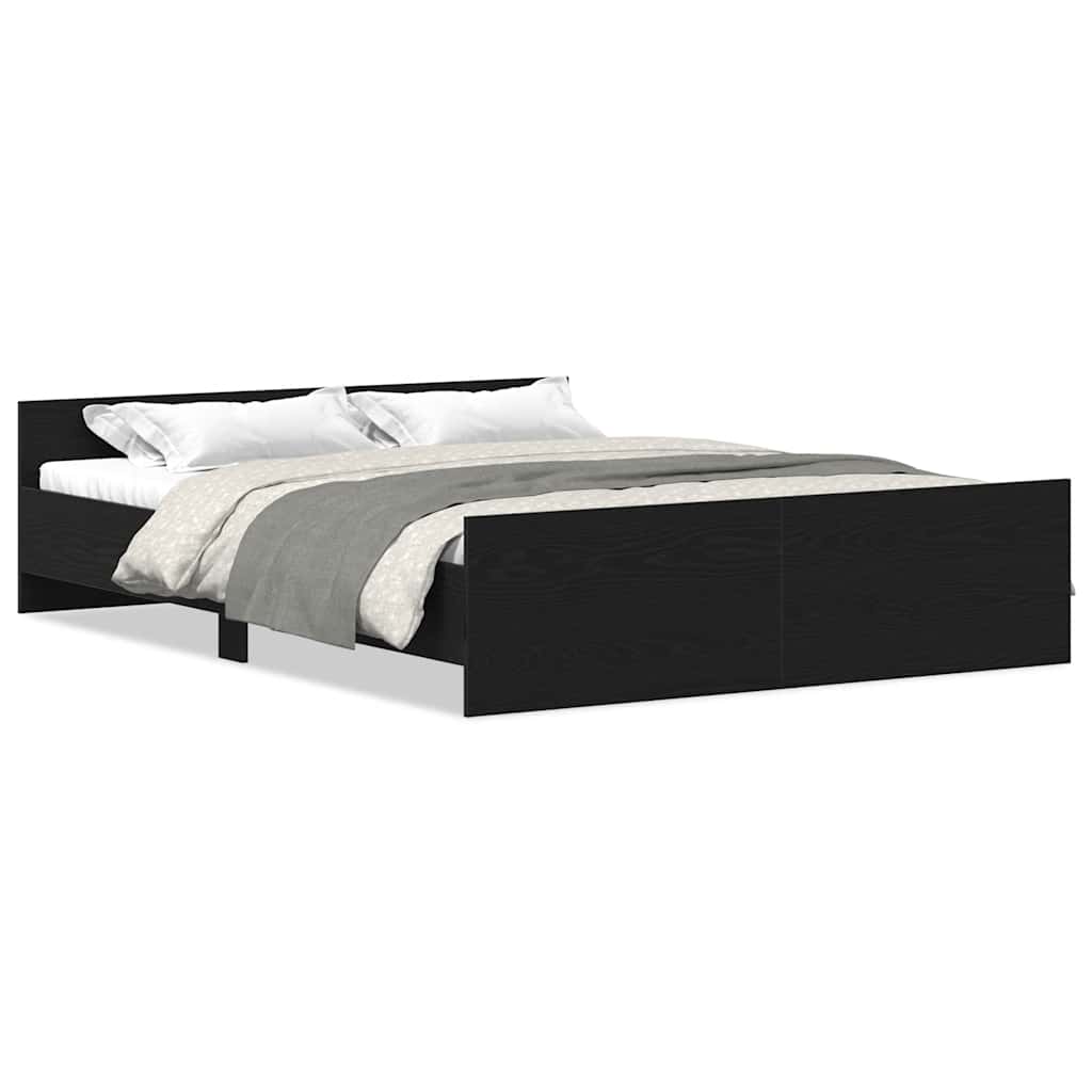Giroletto senza Materasso Rovere Nero 160x200 cm Truciolato | homemem39