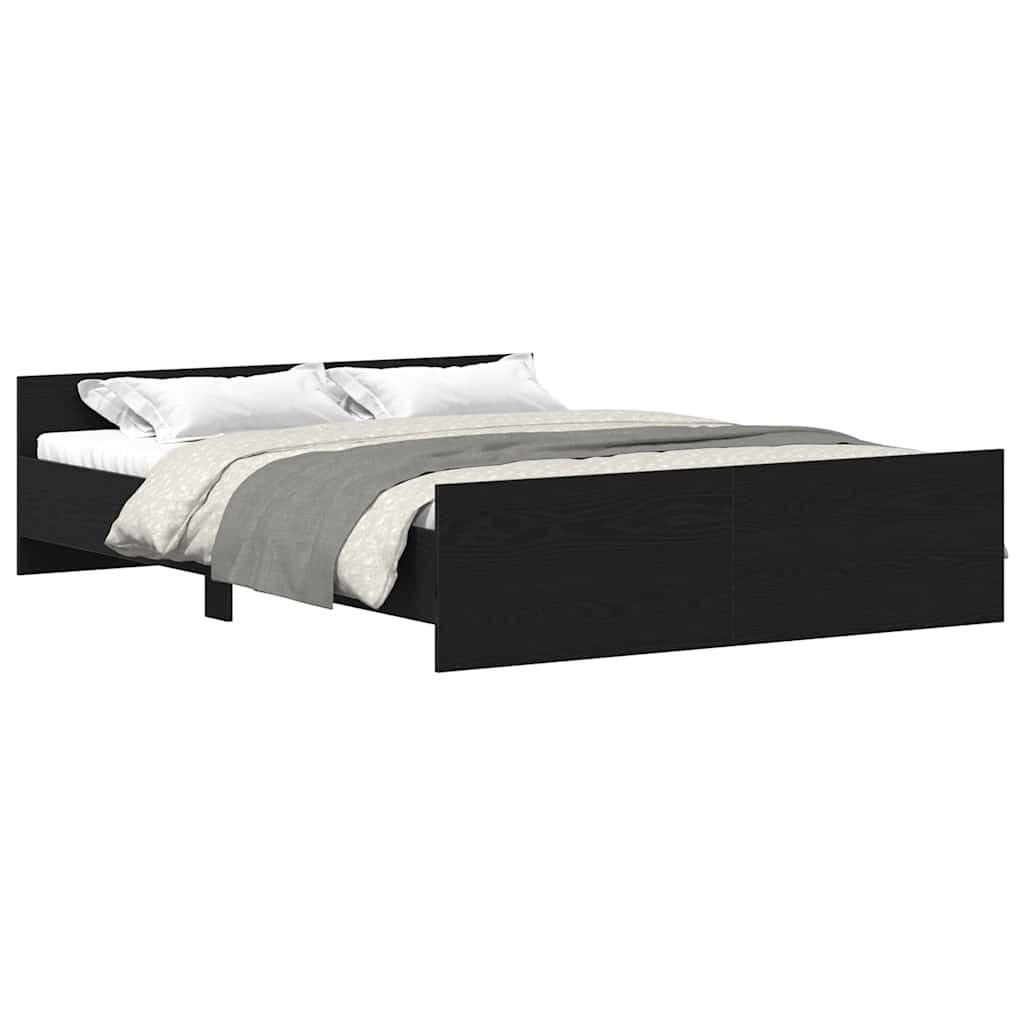 Giroletto senza Materasso Rovere Nero 160x200 cm Truciolato | homemem39